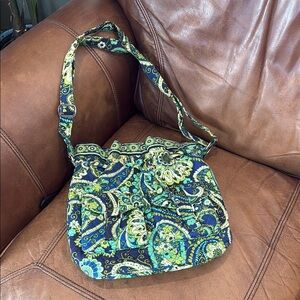 Vera Bradley Green and Blue Paisley Shoulder Bag